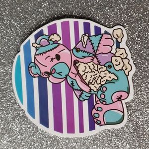 Art GOTHIC PASTEL waterproof sticker teddy bear